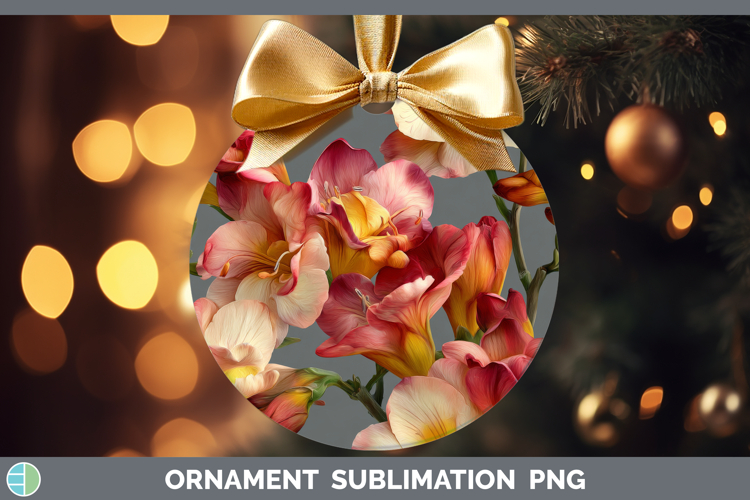 Freesia Ornament Flowers 01 Pretty Sublimation Bauble Design