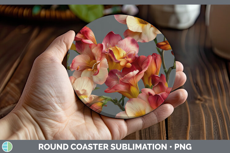 GorgeousFlowers 01 Pretty Round Coaster design.