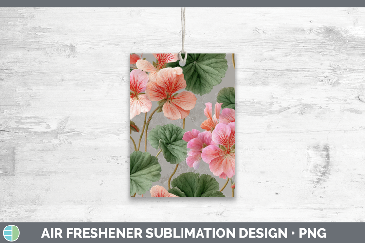 Geranium Air Freshener Flowers 01 Pretty Sublimation Car Fre