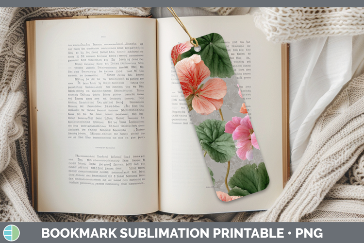 Geranium Bookmark Flowers 01 Pretty Sublimation Printable De