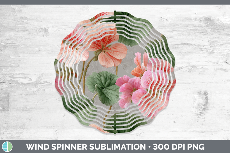 Geranium Wind Spinner Flowers 01 Pretty Sublimation Spinner
