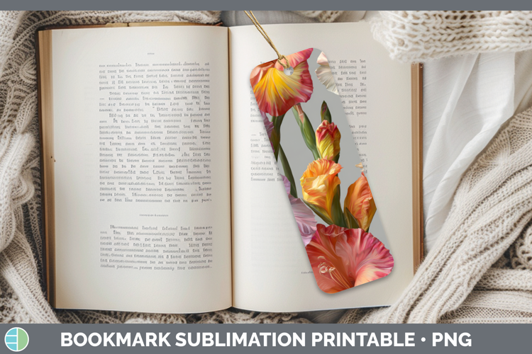 Gladiolus Bookmark Flowers 01 Pretty Sublimation Printable D