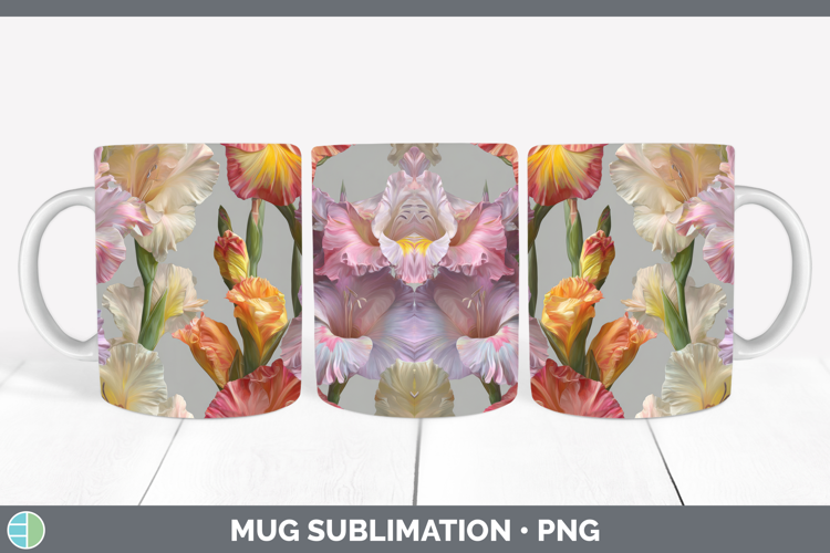 Gladiolus Mug Wrap Flowers 01 Pretty Sublimation Coffee Cup