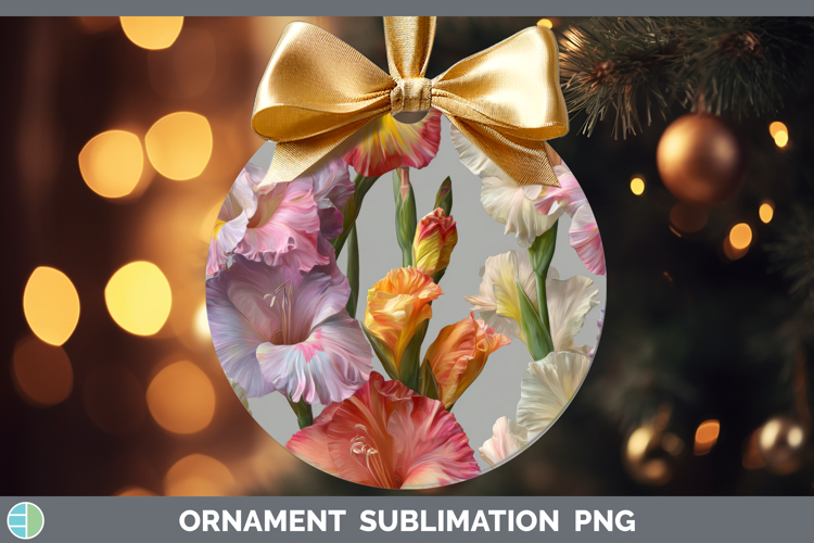 Gladiolus Ornament Flowers 01 Pretty Sublimation Bauble Desi
