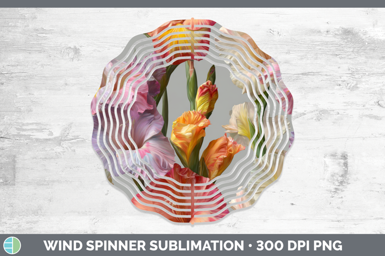 Gladiolus Wind Spinner Flowers 01 Pretty Sublimation Spinner