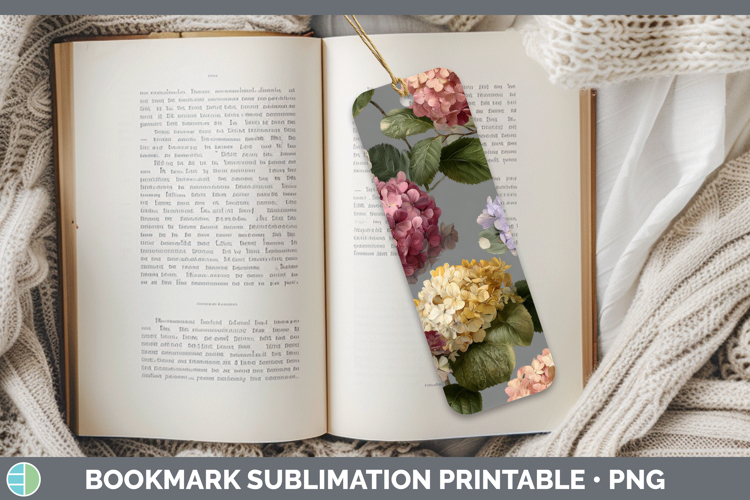 Hydrangea Bookmark Flowers 01 Pretty Sublimation Printable D