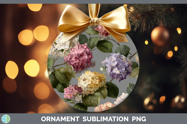Hydrangea Ornament Flowers 01 Pretty Sublimation Bauble Desi
