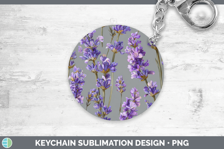 Lavender Keychain Flowers 01 Pretty Sublimation Keyring Desi