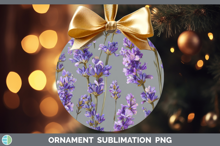 Lavender Ornament Flowers 01 Pretty Sublimation Bauble Desig