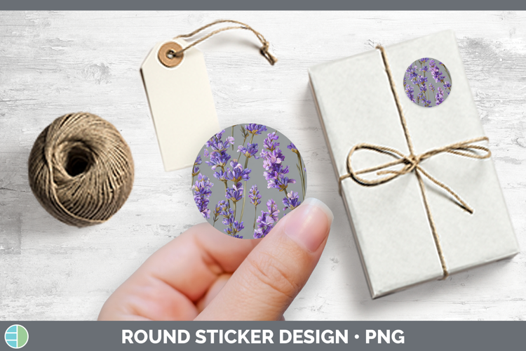 Flowers 01 Pretty Lavender Stickers | Round Labels Designs