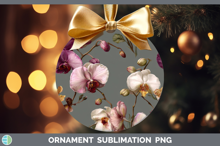 Orchid Ornament Flowers 01 Pretty Sublimation Bauble Designs