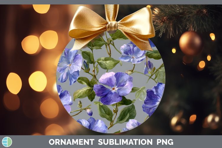 Periwinkle Ornament Flowers 01 Pretty Sublimation Bauble Des