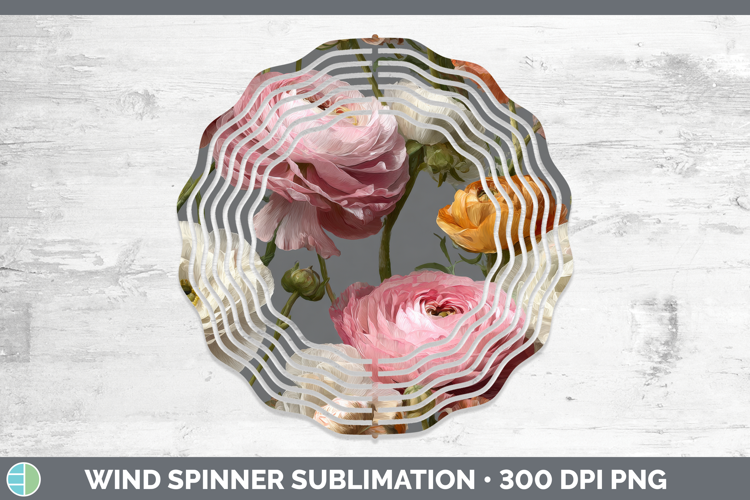 Ranunculus Wind Spinner Flowers 01 Pretty Sublimation Spinne