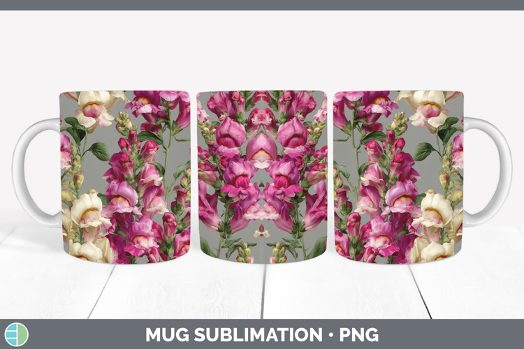 Snapdragon Mug Wrap Flowers 01 Pretty Sublimation Coffee Cup