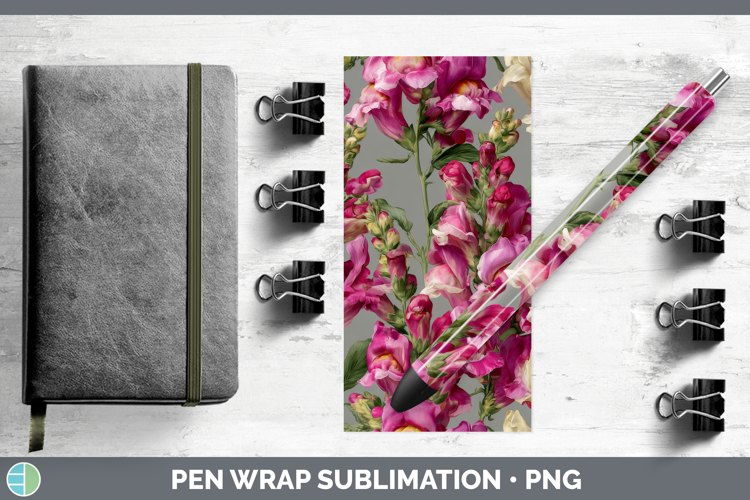 Snapdragon Pen Wrap Flowers 01 Pretty Sublimation Pen Design