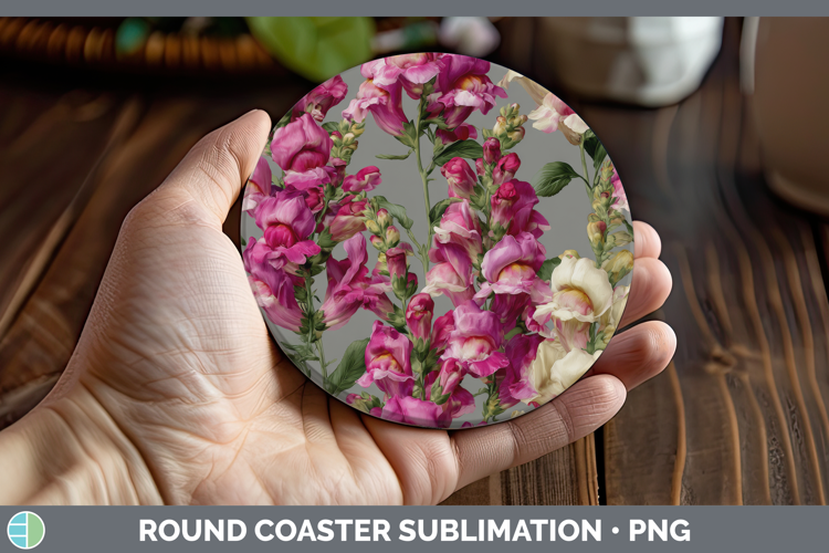 Snapdragon Round Coaster Flowers 01 Pretty Sublimation Coast