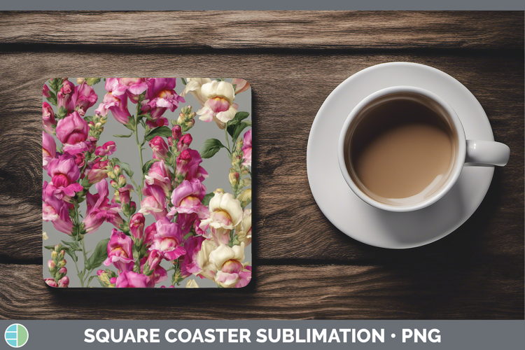Snapdragon Square Coaster Flowers 01 Pretty Sublimation Coas