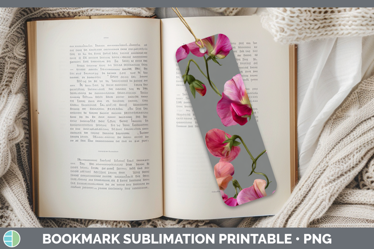 Sweet Pea Bookmark Flowers 01 Pretty Sublimation Printable D