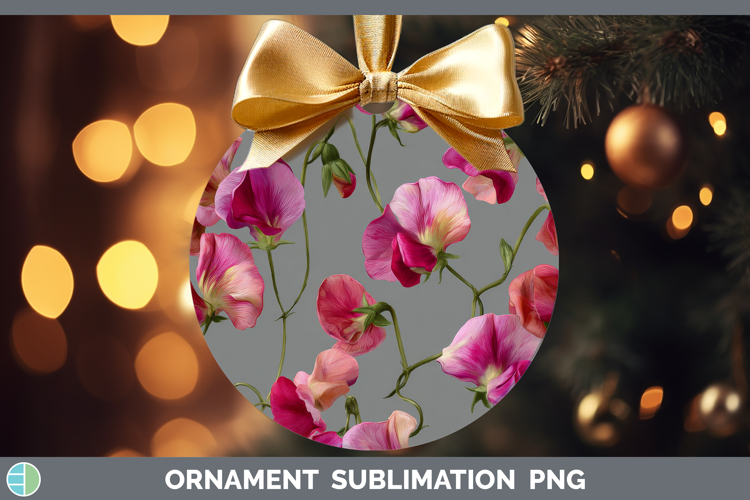 Sweet Pea Ornament Flowers 01 Pretty Sublimation Bauble Desi