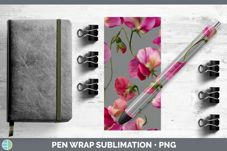 Sweet Pea Pen Wrap Flowers 01 Pretty Sublimation Pen Designs