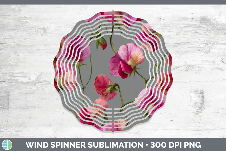 Sweet Pea Wind Spinner Flowers 01 Pretty Sublimation Spinner