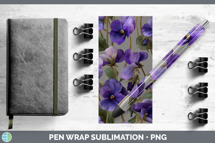 Violet Pen Wrap Flowers 01 Pretty Sublimation Pen Designs