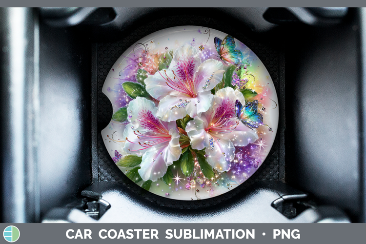 Flowers 01 Rainbow Summer Azalea Car Coaster Sublimation De