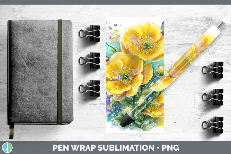 Flowers 01 Rainbow Summer Buttercup Pen Wrap Sublimation Pen