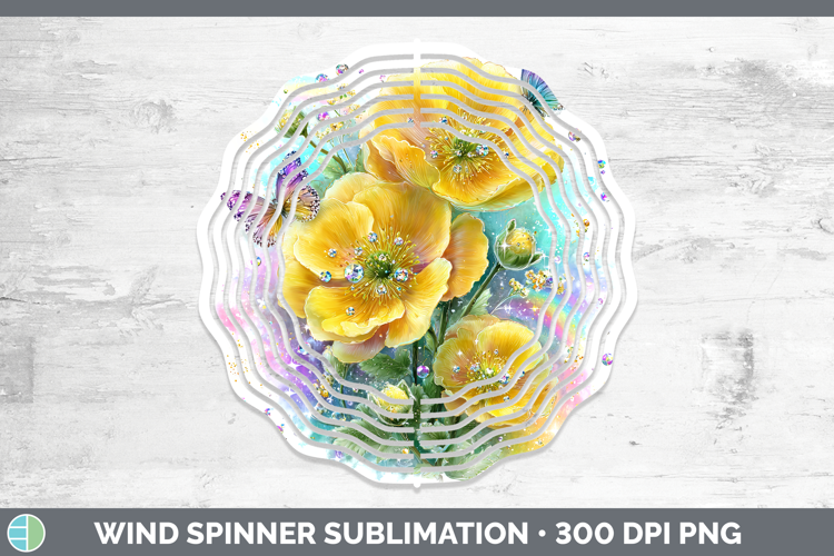 Flowers 01 Rainbow Summer Buttercup Wind Spinner Sublimation