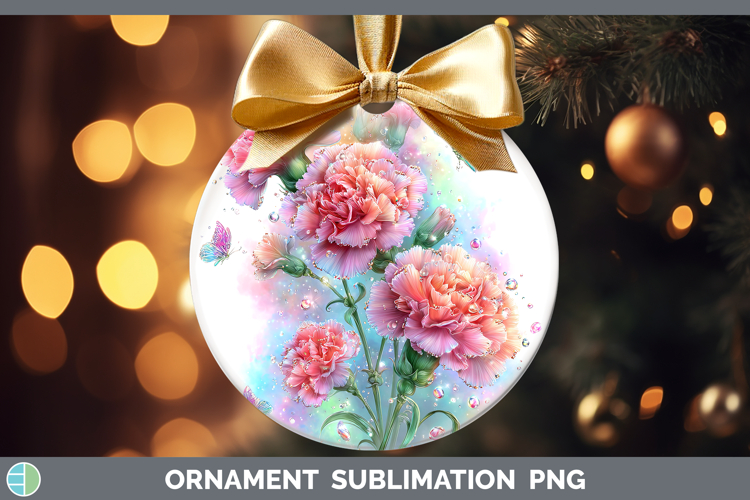 Flowers 01 Rainbow Summer Carnation Ornament Sublimation Bau