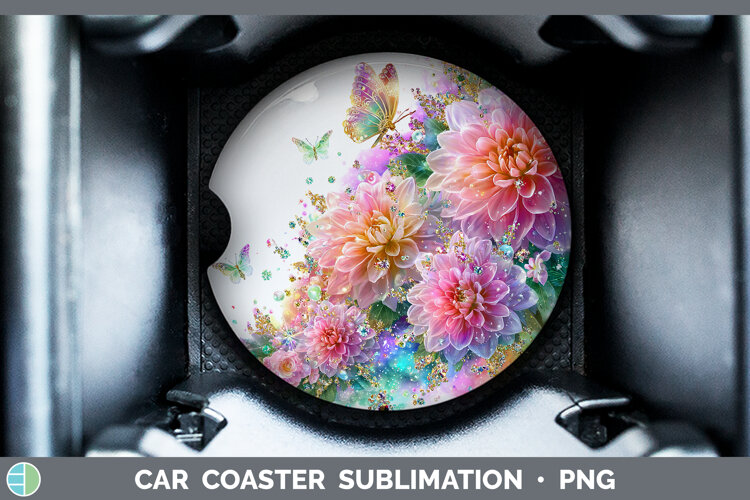GorgeousFlowers 01 Rainbow Summer Car Coaster design.