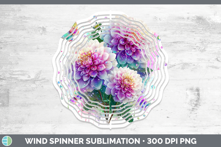 Flowers 01 Rainbow Summer Dahlia Wind Spinner Sublimation Sp