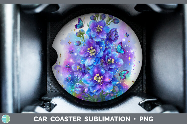 GorgeousFlowers 01 Rainbow Summer Car Coaster design.