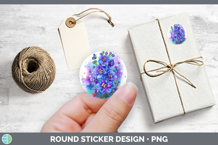 GorgeousFlowers 01 Rainbow Summer Stickers design.