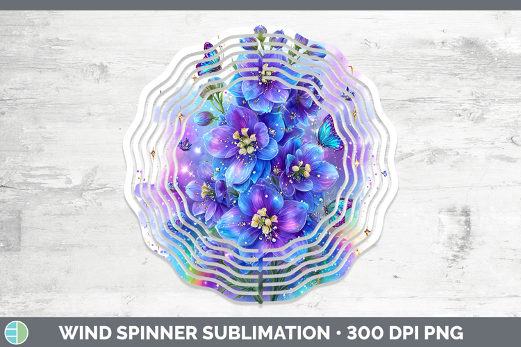 Flowers 01 Rainbow Summer Delphinium Wind Spinner Sublimatio