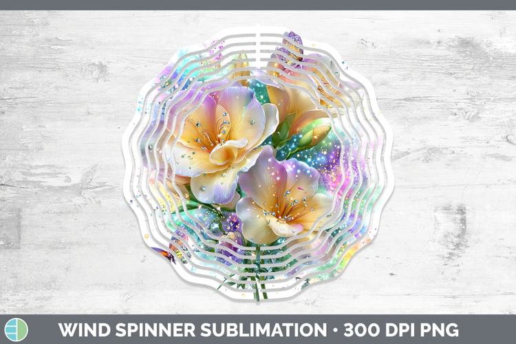 Flowers 01 Rainbow Summer Freesia Wind Spinner Sublimation S