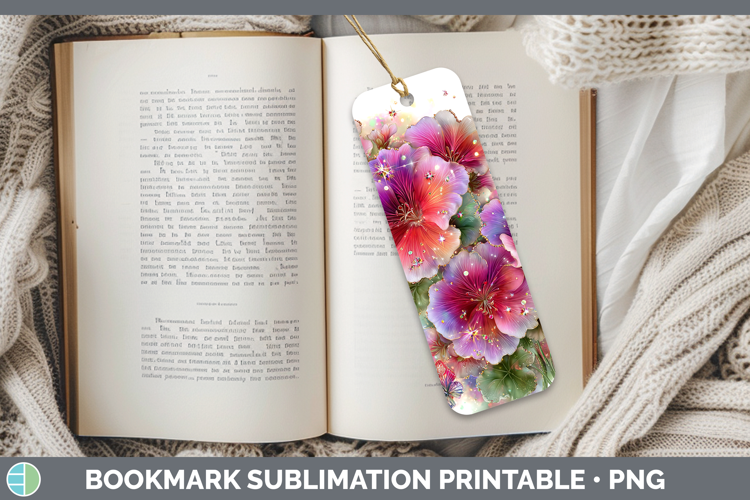 Flowers 01 Rainbow Summer Geranium Bookmark Sublimation Prin
