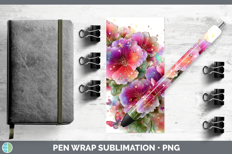 Flowers 01 Rainbow Summer Geranium Pen Wrap Sublimation Pen