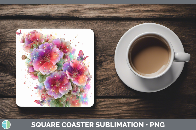Flowers 01 Rainbow Summer Geranium Square Coaster Sublimatio