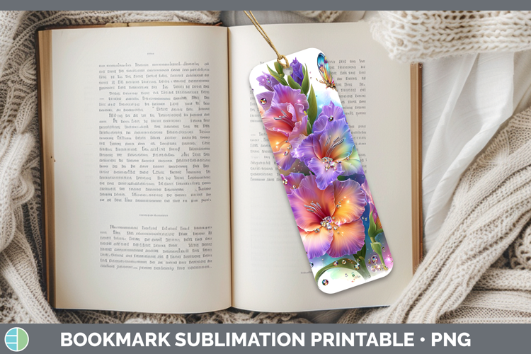 Flowers 01 Rainbow Summer Gladiolus Bookmark Sublimation Pri