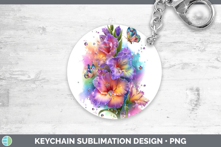 GorgeousFlowers 01 Rainbow Summer Keychain design.