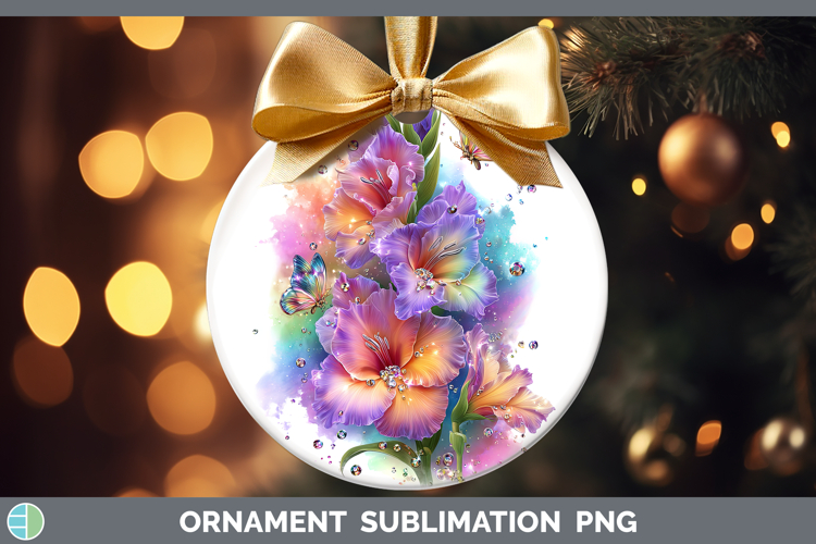 Flowers 01 Rainbow Summer Gladiolus Ornament Sublimation Bau