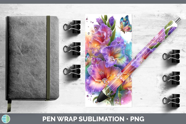 Flowers 01 Rainbow Summer Gladiolus Pen Wrap Sublimation Pen