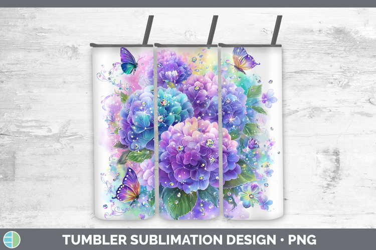 Flowers 01 Rainbow Summer Hydrangea Tumbler Sublimation 20 o