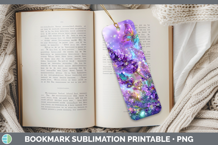 Flowers 01 Rainbow Summer Lavender Bookmark Sublimation Prin