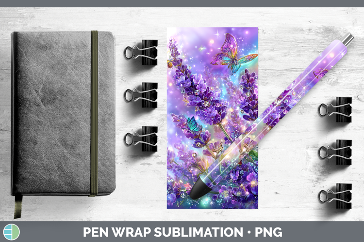 Flowers 01 Rainbow Summer Lavender Pen Wrap Sublimation Pen
