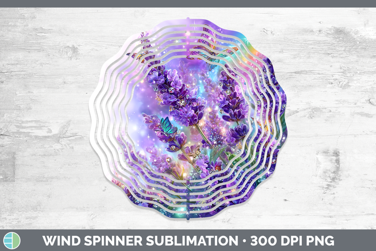 Flowers 01 Rainbow Summer Lavender Wind Spinner Sublimation