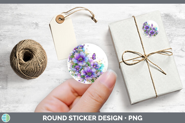 GorgeousFlowers 01 Rainbow Summer Stickers design.
