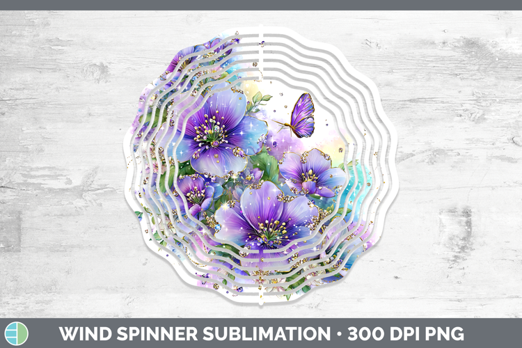 Flowers 01 Rainbow Summer Periwinkle Wind Spinner Sublimatio