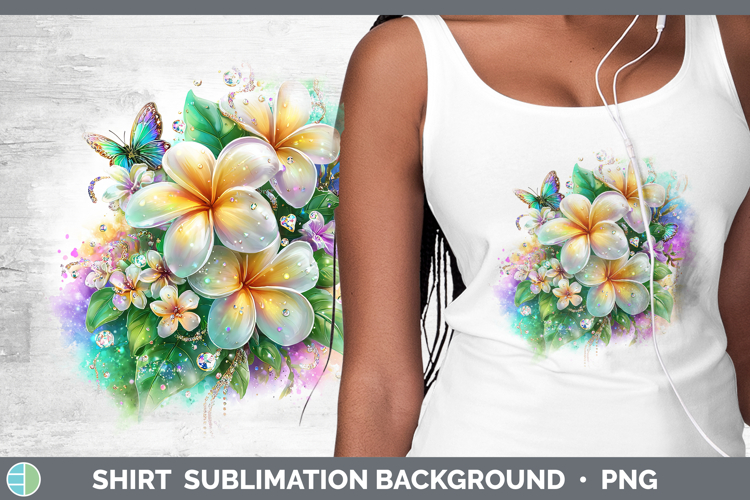 Flowers 01 Rainbow Summer Plumeria Shirt Sublimation Backgro